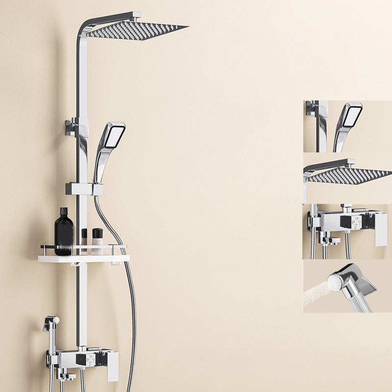 Thermostatic Shower Set Adjustable Spray Pattern Shower System with Slide Bar