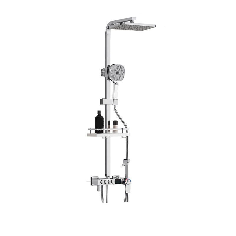 Thermostatic Shower Set Adjustable Spray Pattern Shower System with Slide Bar