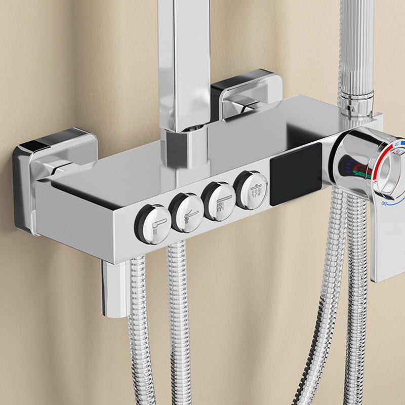 Thermostatic Shower Set Adjustable Spray Pattern Shower System with Slide Bar