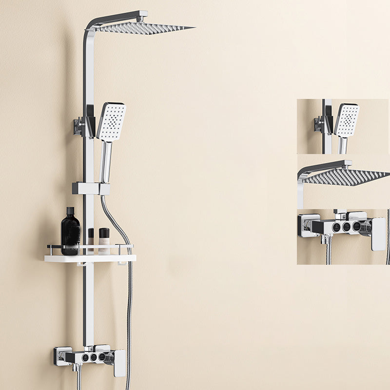 Thermostatic Shower Set Adjustable Spray Pattern Shower System with Slide Bar