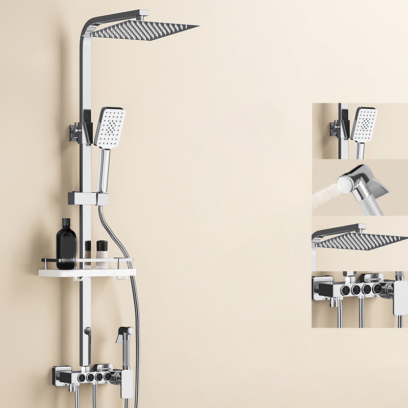 Thermostatic Shower Set Adjustable Spray Pattern Shower System with Slide Bar