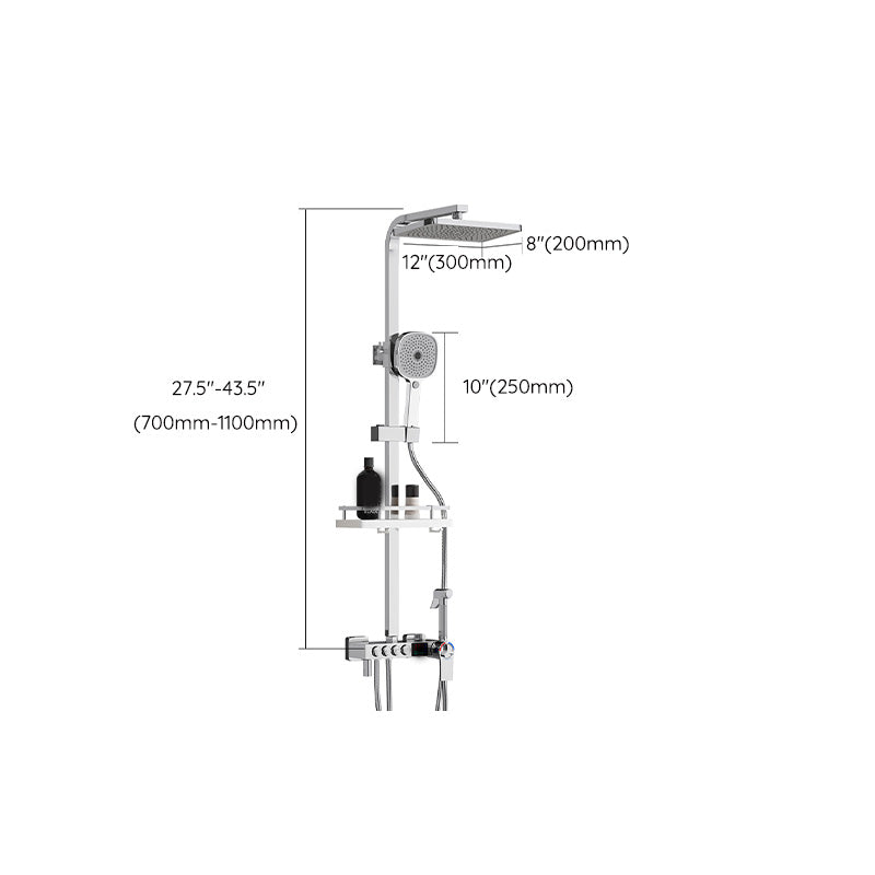 Thermostatic Shower Set Adjustable Spray Pattern Shower System with Slide Bar