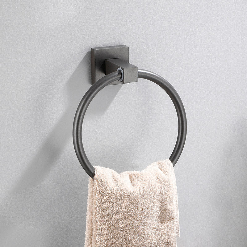 Contemporary Bathroom Accessory As Individual Or As a Set in Grey Metal