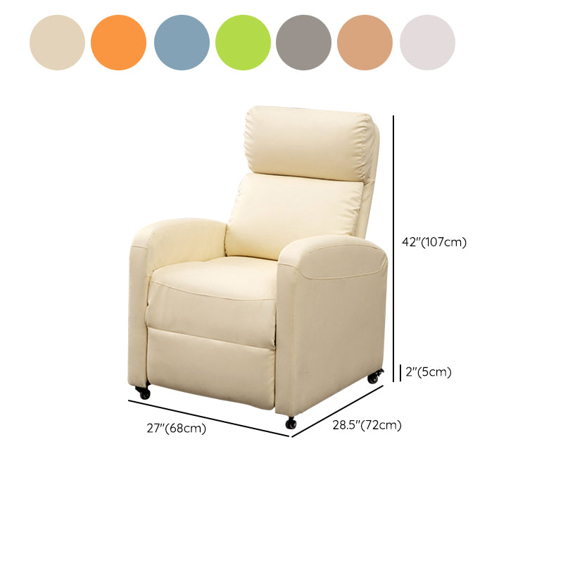 Contemporary Metal Frame Standard Recliner Solid Color Faux Leather Recliner Chair