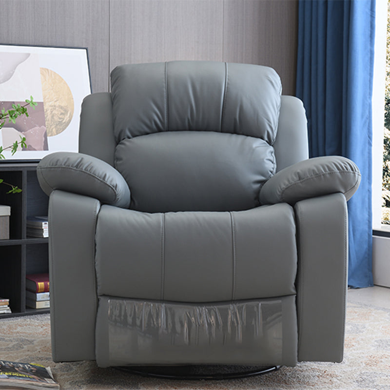 Contemporary Home Theater Recliner Metal Rocking Manual-Push Botton Solid Color