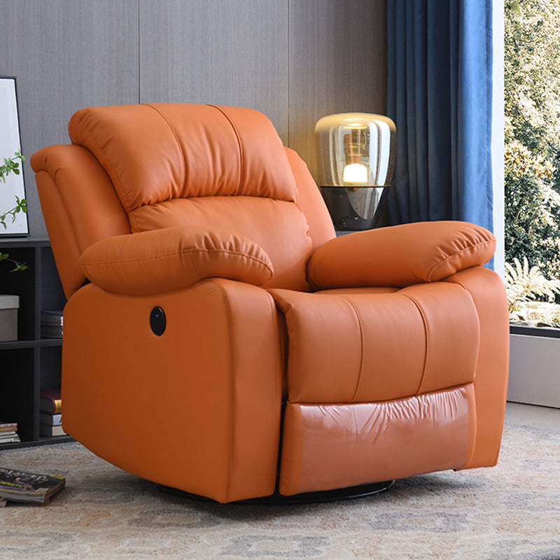 Contemporary Home Theater Recliner Metal Rocking Manual-Push Botton Solid Color