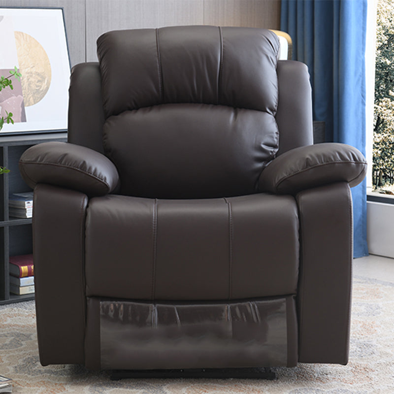 Contemporary Home Theater Recliner Metal Rocking Manual-Push Botton Solid Color