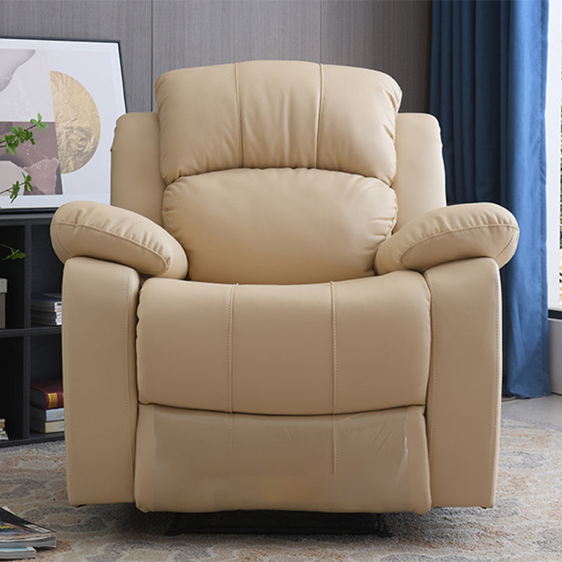 Contemporary Home Theater Recliner Metal Rocking Manual-Push Botton Solid Color