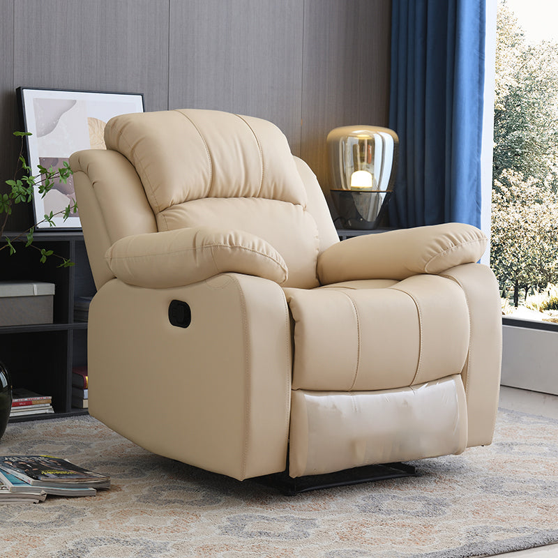 Contemporary Home Theater Recliner Metal Rocking Manual-Push Botton Solid Color