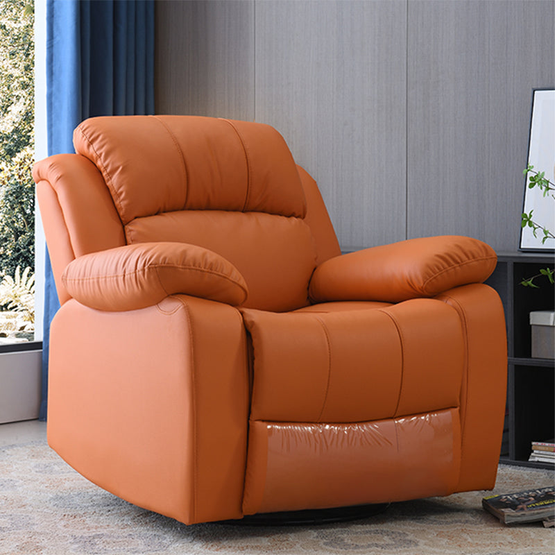 Contemporary Home Theater Recliner Metal Rocking Manual-Push Botton Solid Color