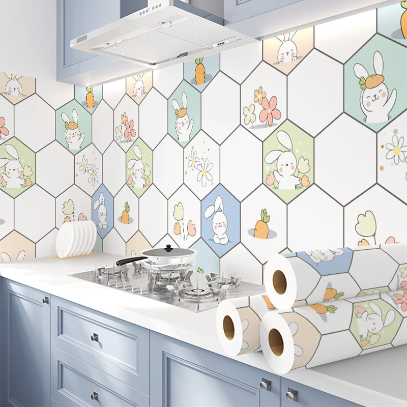 Square Mosaic Peel & Stick Tile Stain Resistant Kitchen Backsplash Tiles