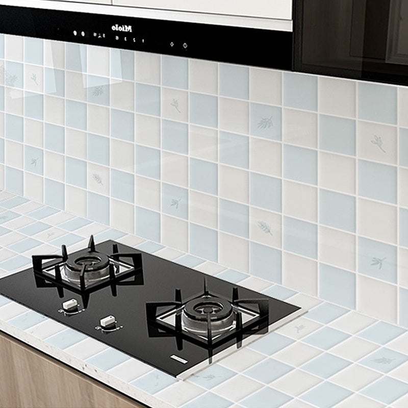 Square Mosaic Peel & Stick Tile Stain Resistant Kitchen Backsplash Tiles