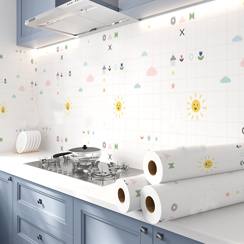 Square Mosaic Peel & Stick Tile Stain Resistant Kitchen Backsplash Tiles