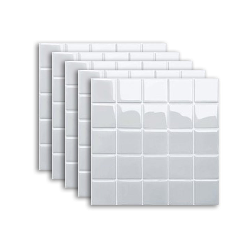 White Mosaic Peel & Stick Tile Water-resistant Kitchen Backsplash Wallpaper