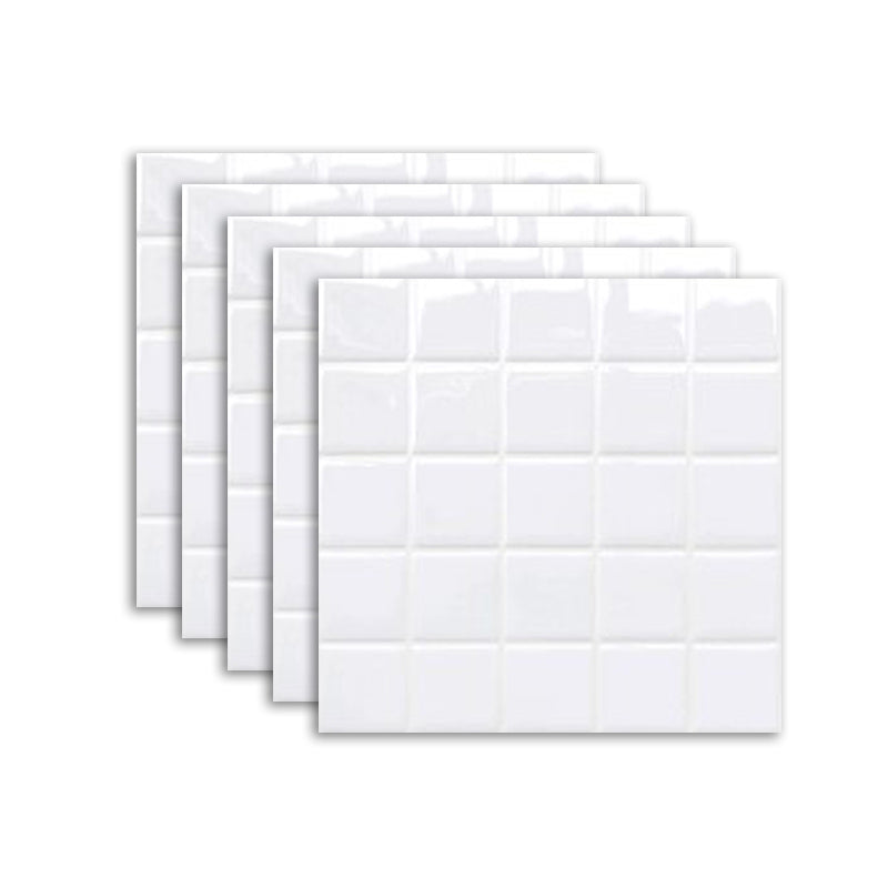 White Mosaic Peel & Stick Tile Water-resistant Kitchen Backsplash Wallpaper