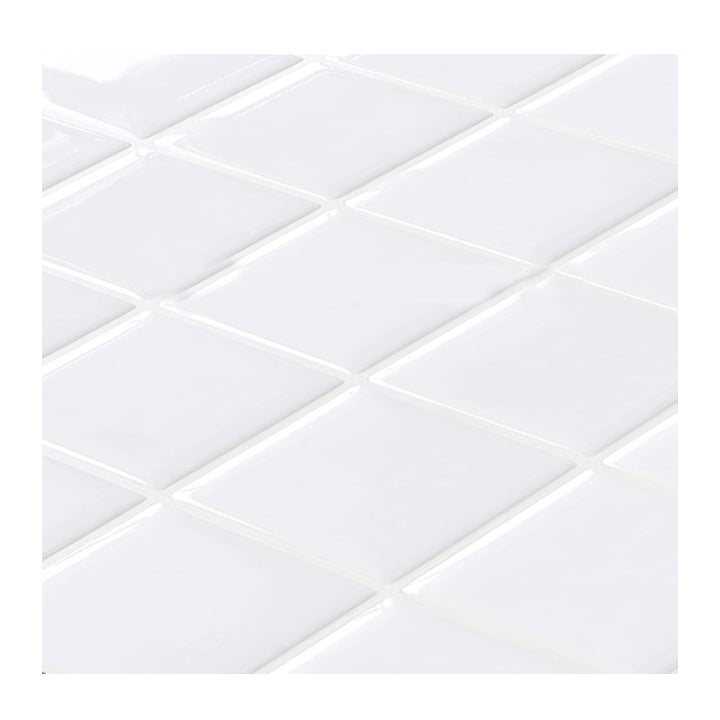 White Mosaic Peel & Stick Tile Water-resistant Kitchen Backsplash Wallpaper