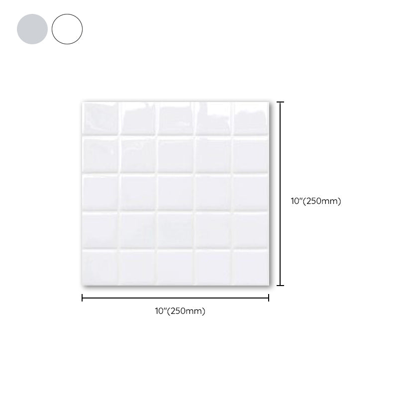 White Mosaic Peel & Stick Tile Water-resistant Kitchen Backsplash Wallpaper