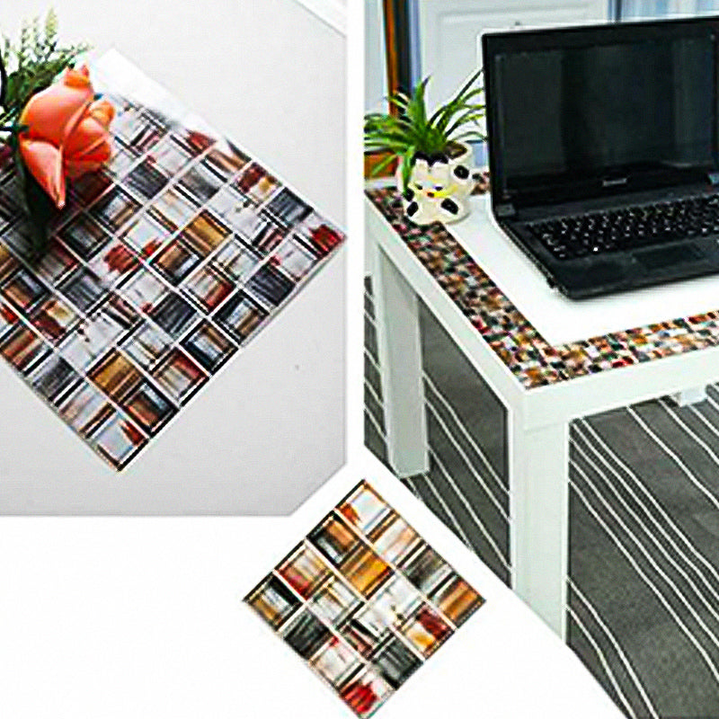 Square Mosaic Peel & Stick Tile Water-resistant Kitchen Backsplash Tiles