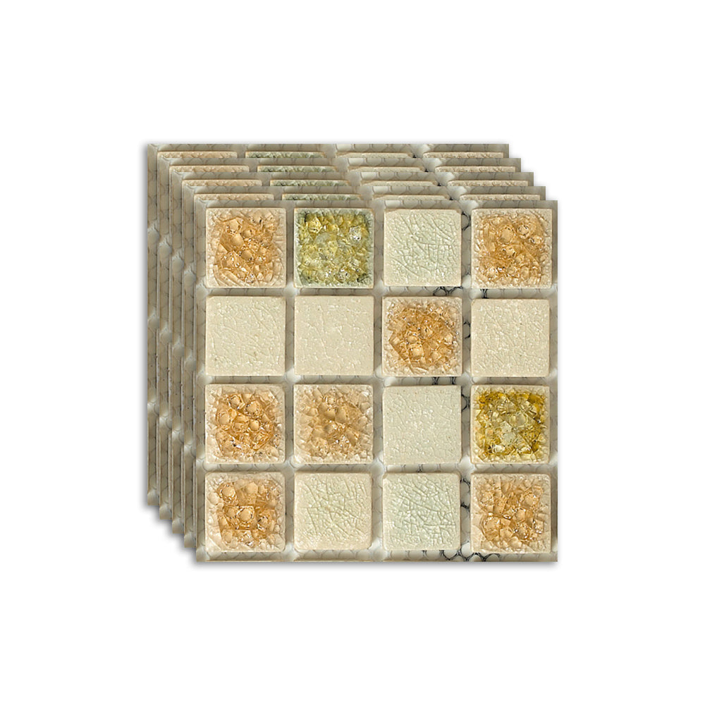 Square Mosaic Peel & Stick Tile Water-resistant Kitchen Backsplash Tiles