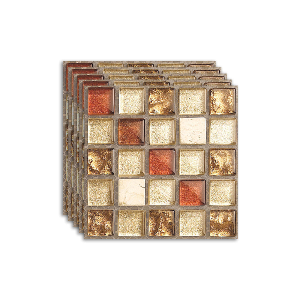 Square Mosaic Peel & Stick Tile Water-resistant Kitchen Backsplash Tiles