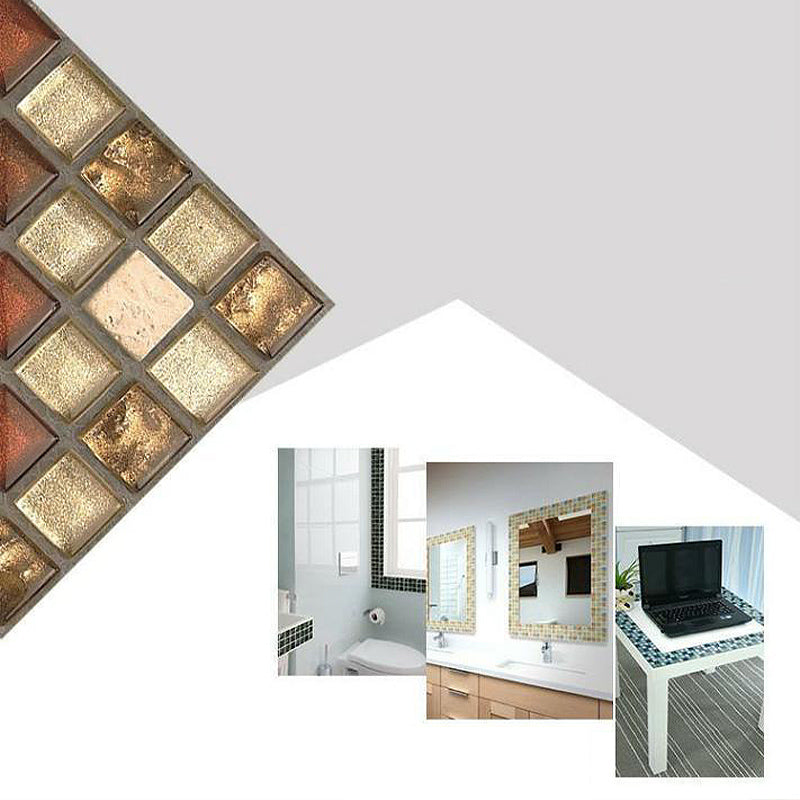 Square Mosaic Peel & Stick Tile Water-resistant Kitchen Backsplash Tiles