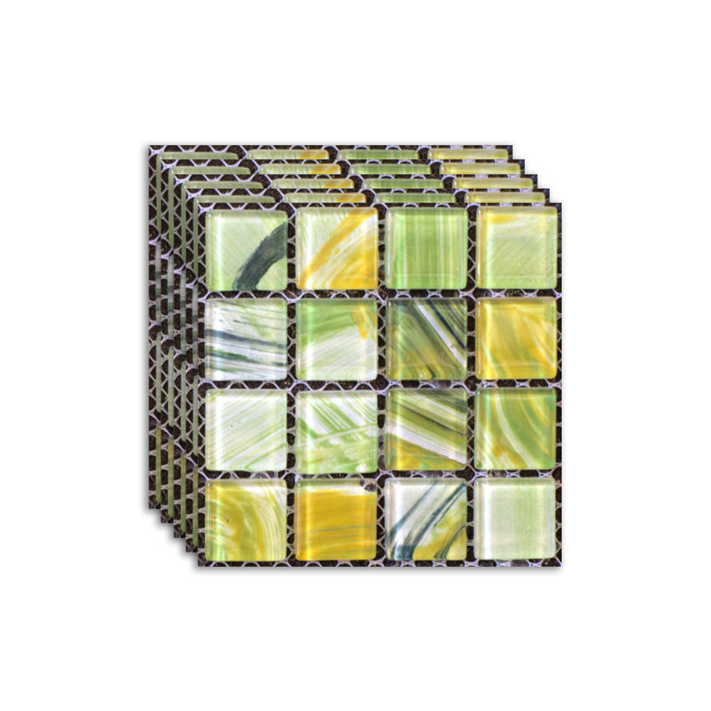 Square Mosaic Peel & Stick Tile Water-resistant Kitchen Backsplash Tiles