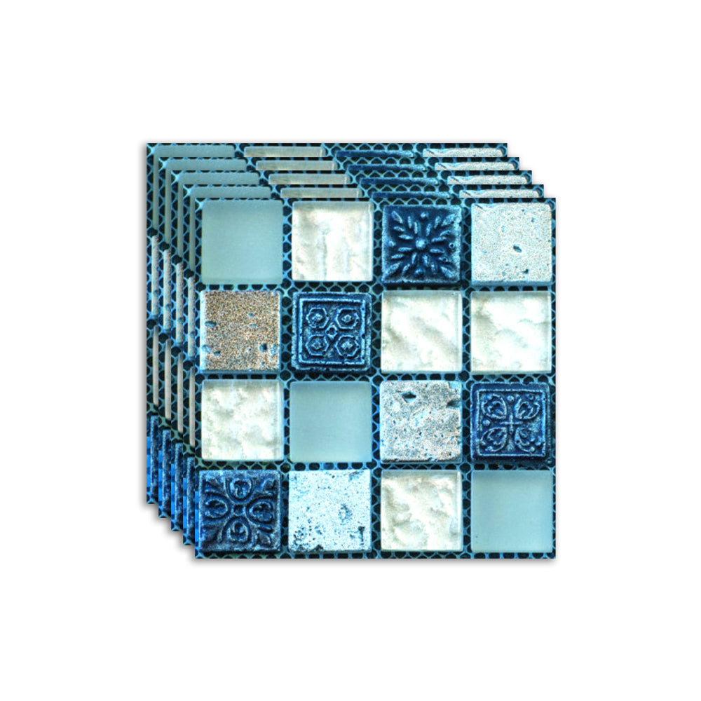 Square Mosaic Peel & Stick Tile Water-resistant Kitchen Backsplash Tiles