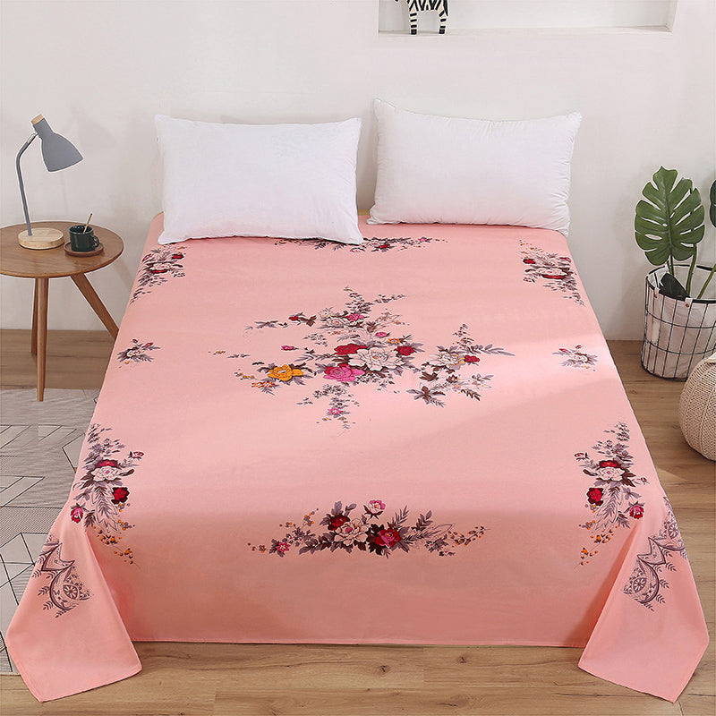 Sheet Set Cotton Floral Printed Super Soft Wrinkle Resistant Breathable Bed Sheet Set