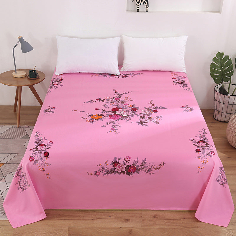 Sheet Set Cotton Floral Printed Super Soft Wrinkle Resistant Breathable Bed Sheet Set