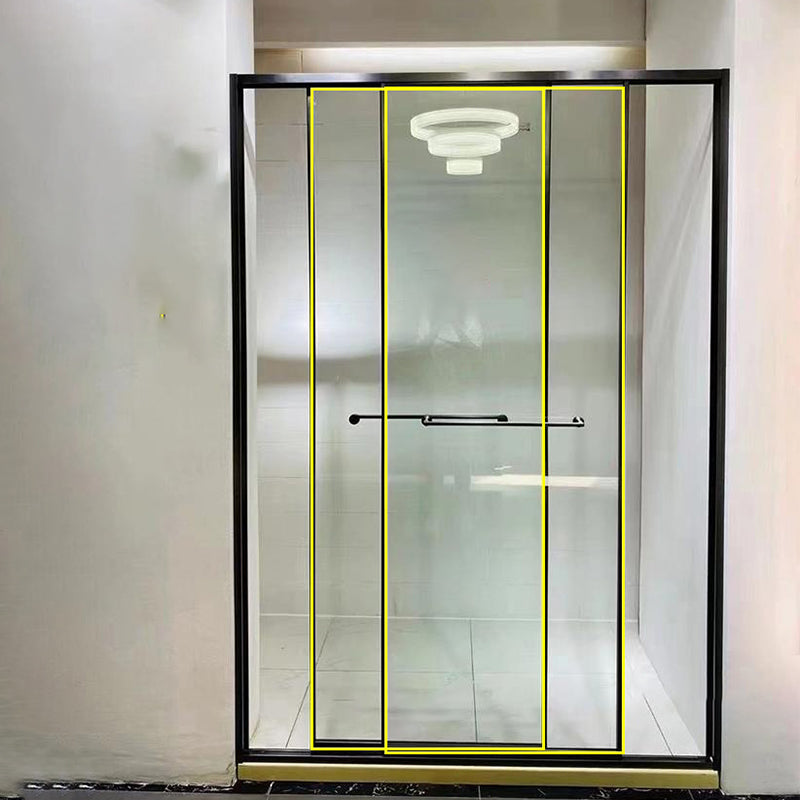 Tempered Glass Shower Bath Door Sliding Transparent Metal Framed Shower Door