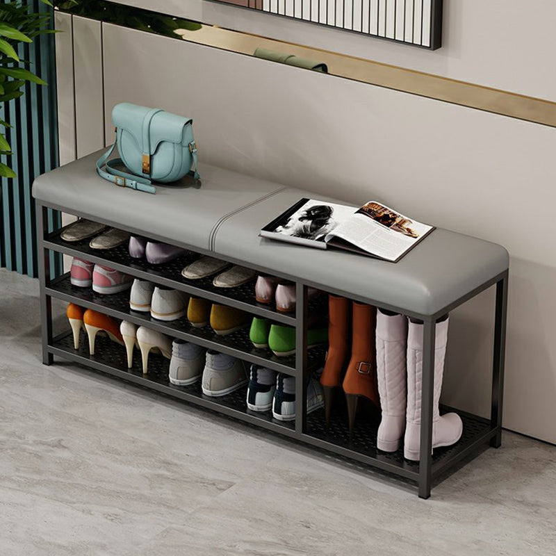 Modern Style Entryway Bench Cushioned Shoe Storage Seating Bench