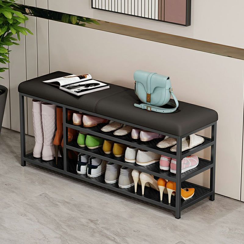 Modern Style Entryway Bench Cushioned Shoe Storage Seating Bench