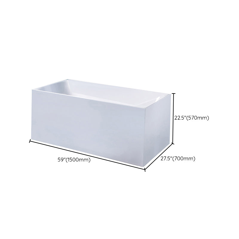 Antique Finish Bathtub Modern Rectangular Back to Wall Soaking Bath Tub