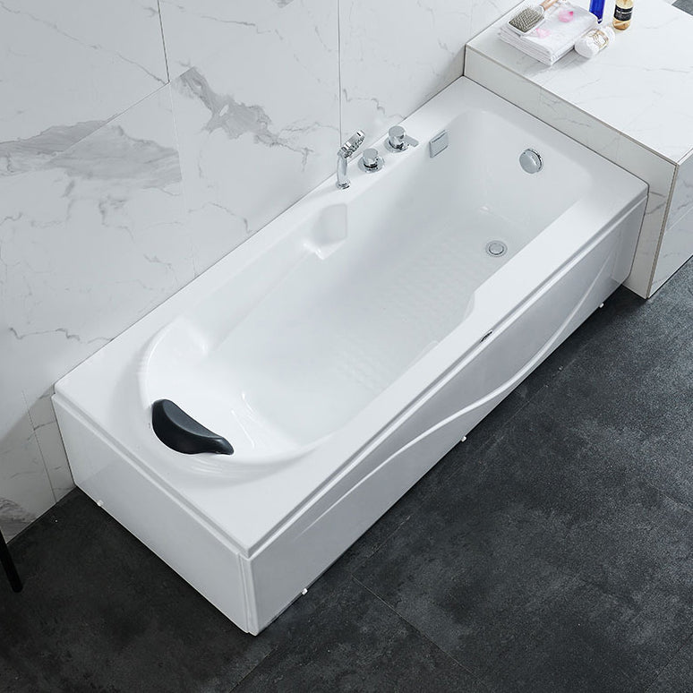 Modern Back to Wall Bathtub Rectangular Antique Finish Soaking Bath Tub