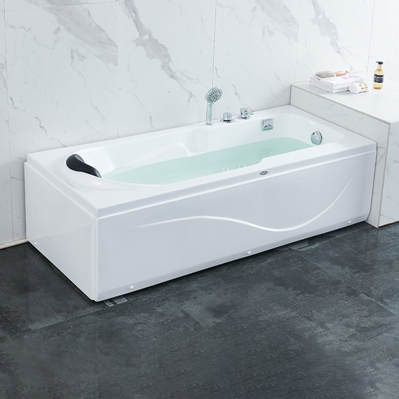 Modern Back to Wall Bathtub Rectangular Antique Finish Soaking Bath Tub