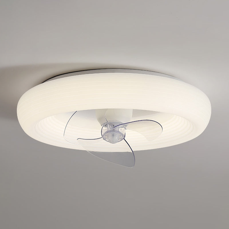 Modern White Single Ceiling Fan Lamp LED Ceiling Fan Light with Acrylic