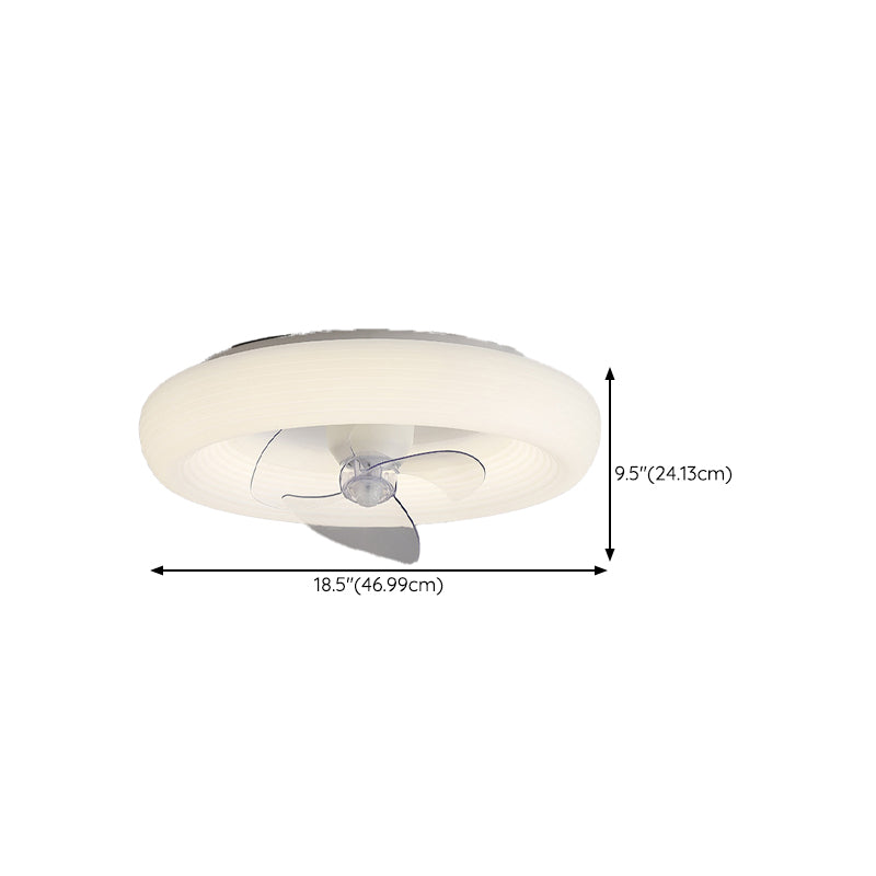 Modern White Single Ceiling Fan Lamp LED Ceiling Fan Light with Acrylic