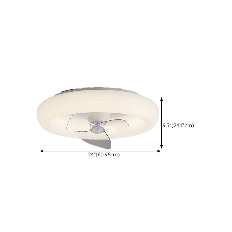 Modern White Single Ceiling Fan Lamp LED Ceiling Fan Light with Acrylic