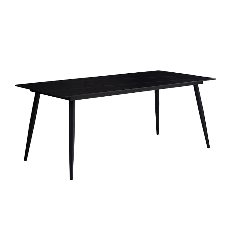 Stone Rectangular Writing Desk Modern 29.53-inch Tall Black Office Desk