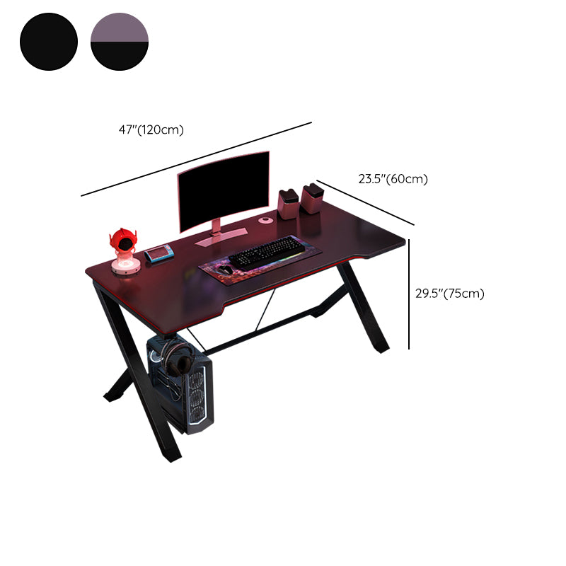 Industrial Freeform Gaming Desk Antique Finish Computer Desk with Steel Legs