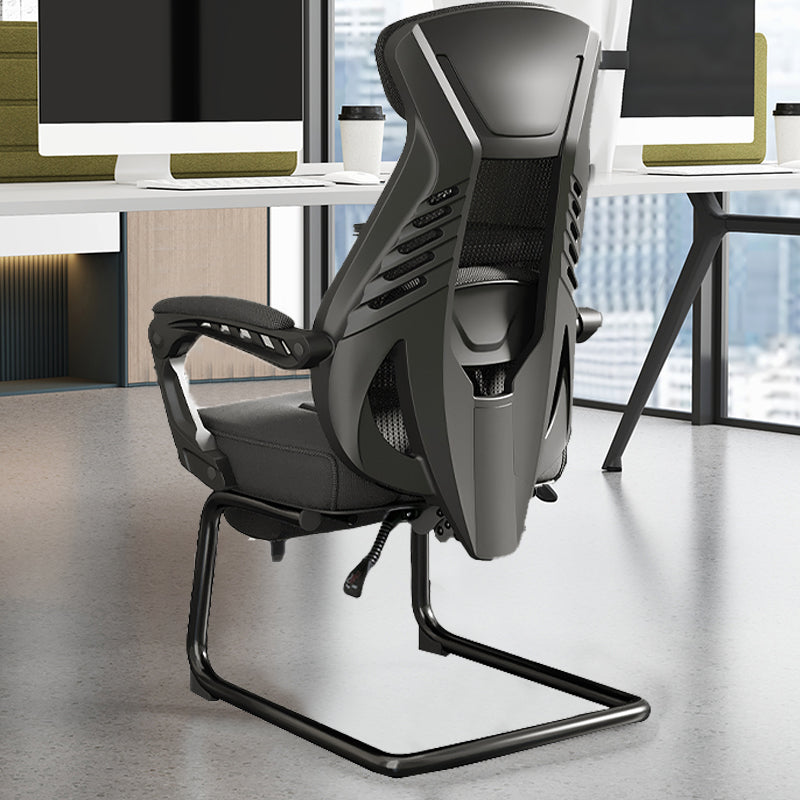 Modern Ergonomic No Wheels Arm Chair High Back Fixed Arms Office Desk