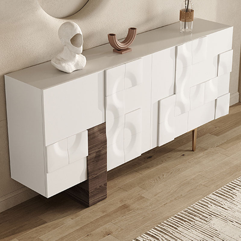 Glam Buffet Table Engineered Wood Sideboard Table with Doors for Dining Room