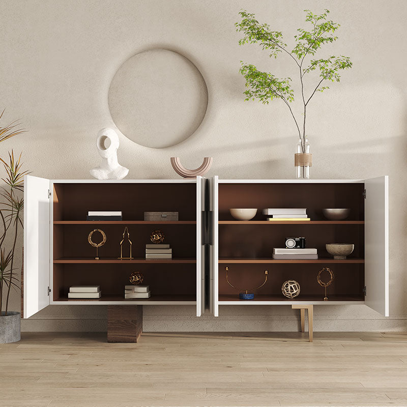 Glam Buffet Table Engineered Wood Sideboard Table with Doors for Dining Room