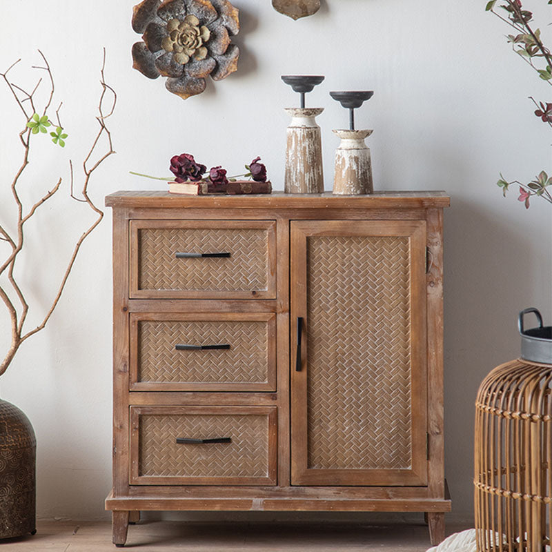 Farmhouse Brown Sideboard Solid Wood Server Table for Dining Room