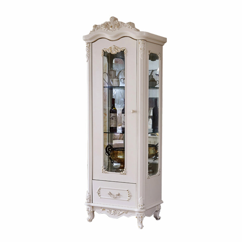 Traditional Curio Cabinet Wood Hutch Cabinet with Doors for Dining Room