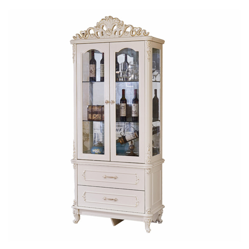 Traditional Curio Cabinet Wood Hutch Cabinet with Doors for Dining Room