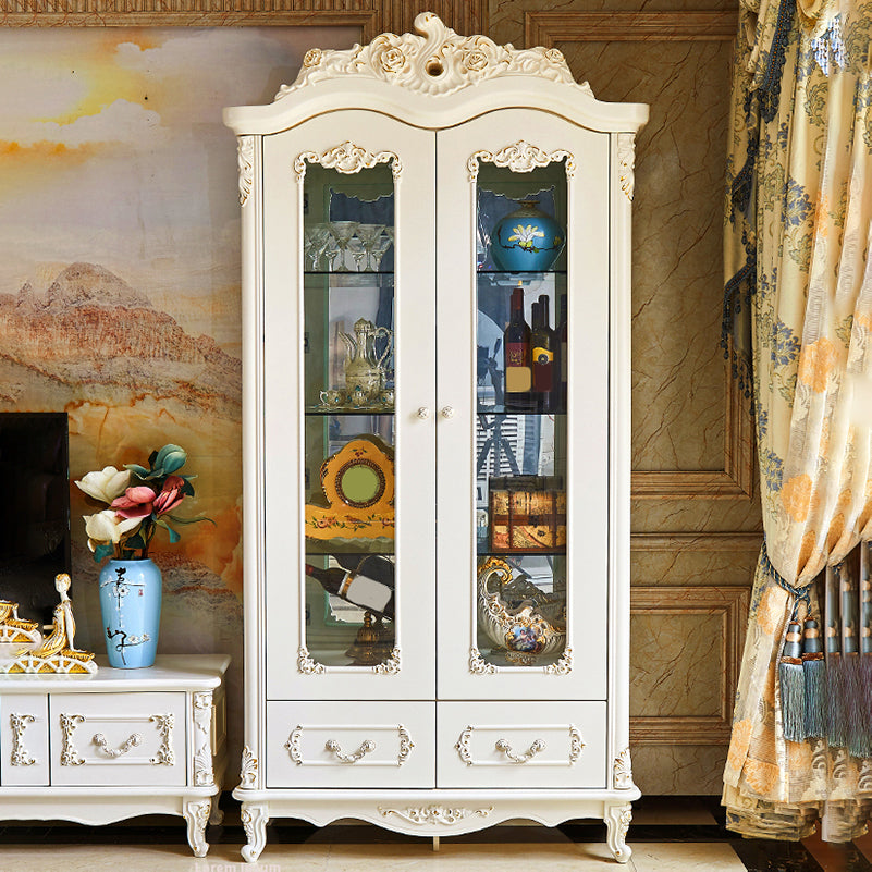 Traditional Curio Cabinet Wood Hutch Cabinet with Doors for Dining Room