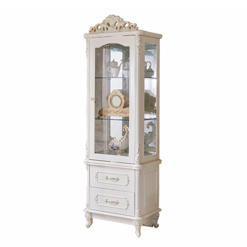 Traditional Curio Cabinet Wood Hutch Cabinet with Doors for Dining Room