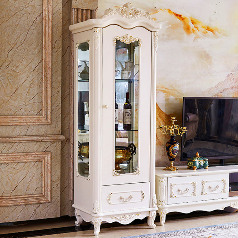 Traditional Curio Cabinet Wood Hutch Cabinet with Doors for Dining Room