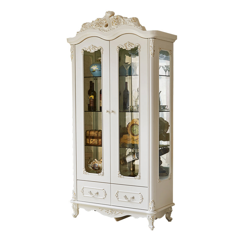 Traditional Curio Cabinet Wood Hutch Cabinet with Doors for Dining Room